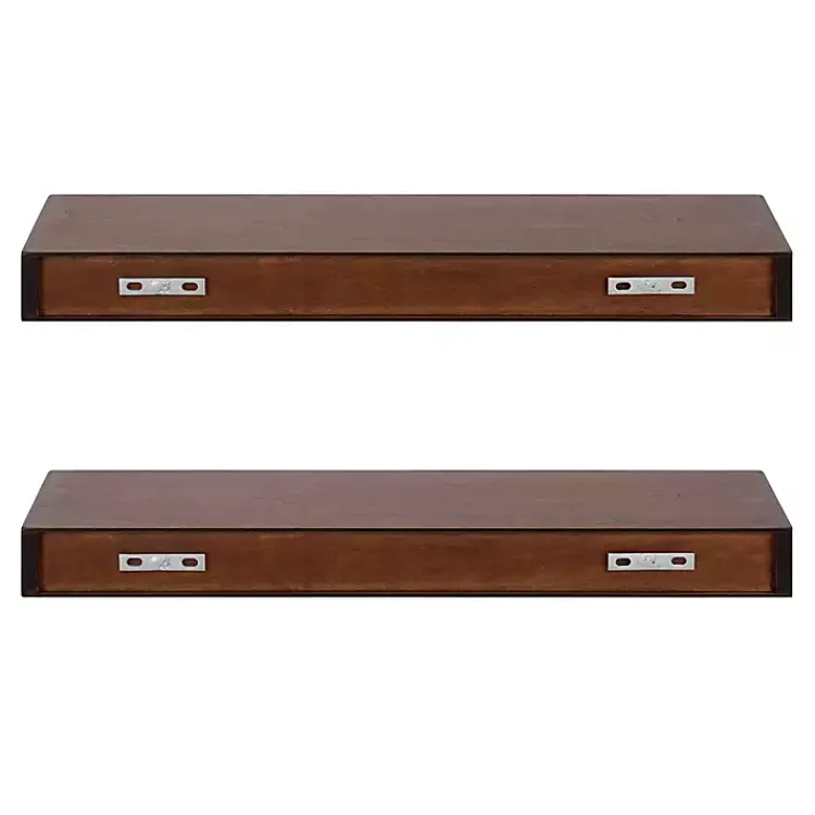 Kirklands Home Walnut Brown Floating Shelves, Set of 2 Best