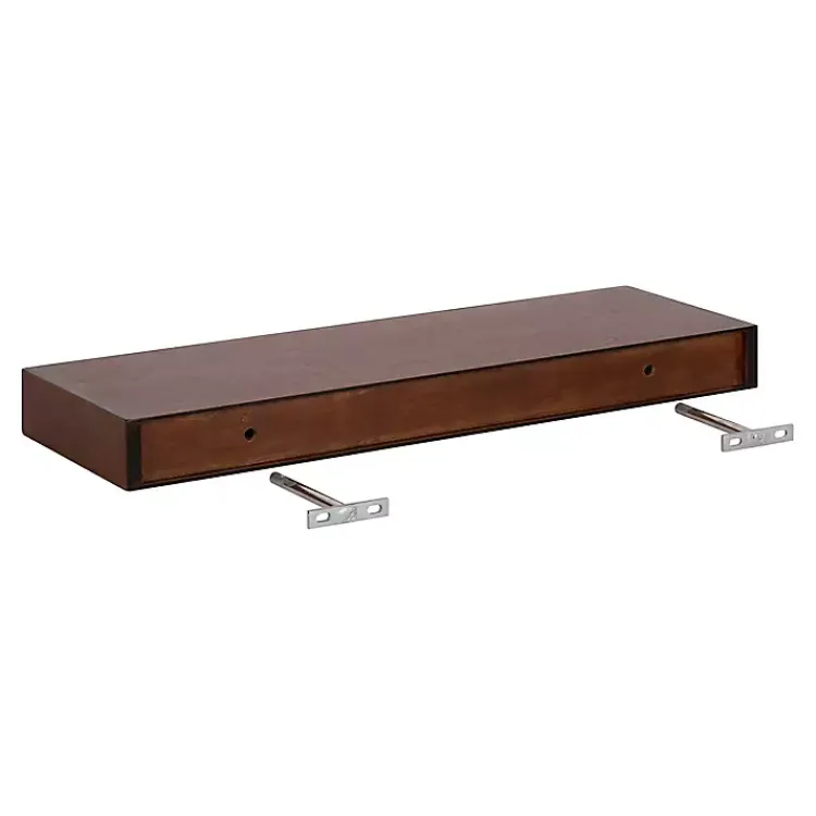 Kirklands Home Walnut Brown Floating Shelves, Set of 2 Best