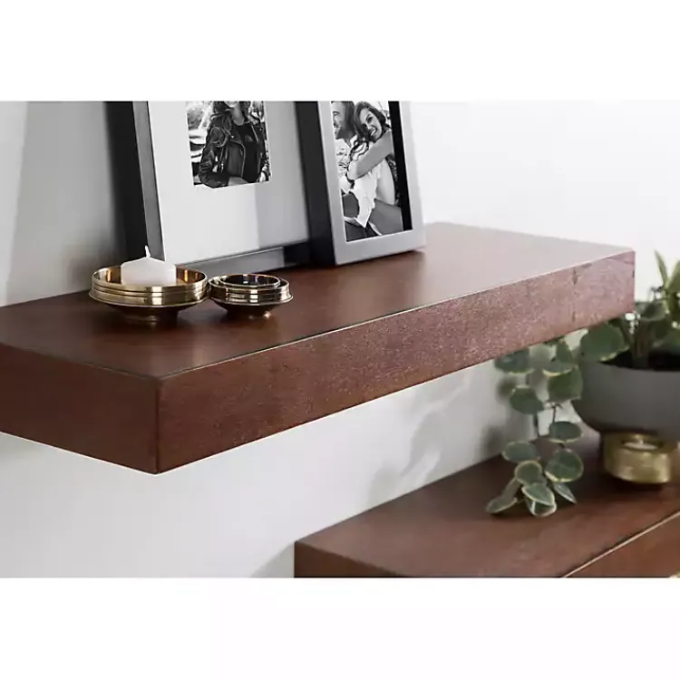 Kirklands Home Walnut Brown Floating Shelves, Set of 2 Best