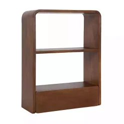Kirklands Home Walnut Kato Single Drawer Wall Shelf Brown Best