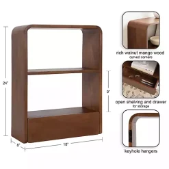 Kirklands Home Walnut Kato Single Drawer Wall Shelf Brown Best