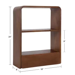 Kirklands Home Walnut Kato Single Drawer Wall Shelf Brown Best