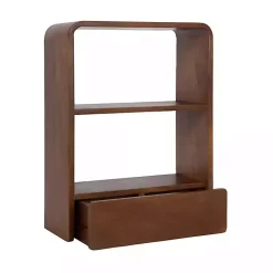 Kirklands Home Walnut Kato Single Drawer Wall Shelf Brown Best