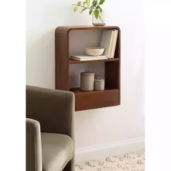 Kirklands Home Walnut Kato Single Drawer Wall Shelf Brown Best