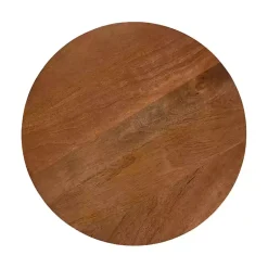 Kirklands Home Walnut Mango Wood Round Kershaw Accent Table Brown Best