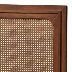 Kirklands Home Walnut Rattan Amelia Queen Bed Brown