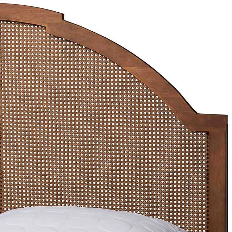 Kirklands Home Walnut Rattan Kelly Queen Platform Bed Brown Sale