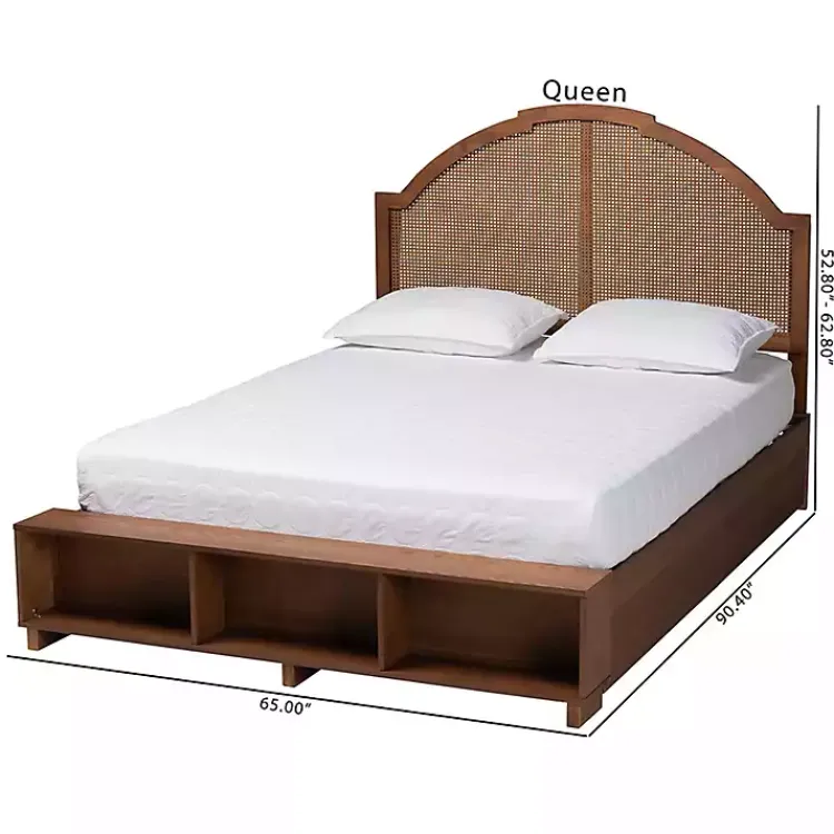 Kirklands Home Walnut Rattan Queen Storage Bed Brown Online