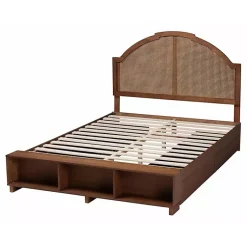 Kirklands Home Walnut Rattan Queen Storage Bed Brown Online