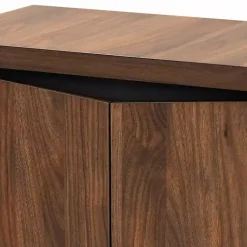 Kirklands Home Walnut Slim Shoe Storage Cabinet Brown New