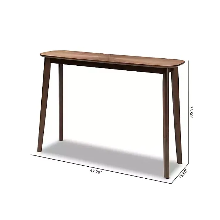 Kirklands Home Walnut Wood Frame Splayed Legs Console Brown Clearance