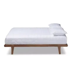 Kirklands Home Walnut Wood Full Platform Bed Brown New