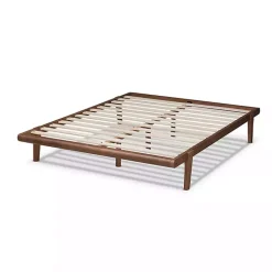 Kirklands Home Walnut Wood Full Platform Bed Brown New