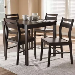 Kirklands Home Walnut Contemporary Wood 5-pc. Dining Set Outlet