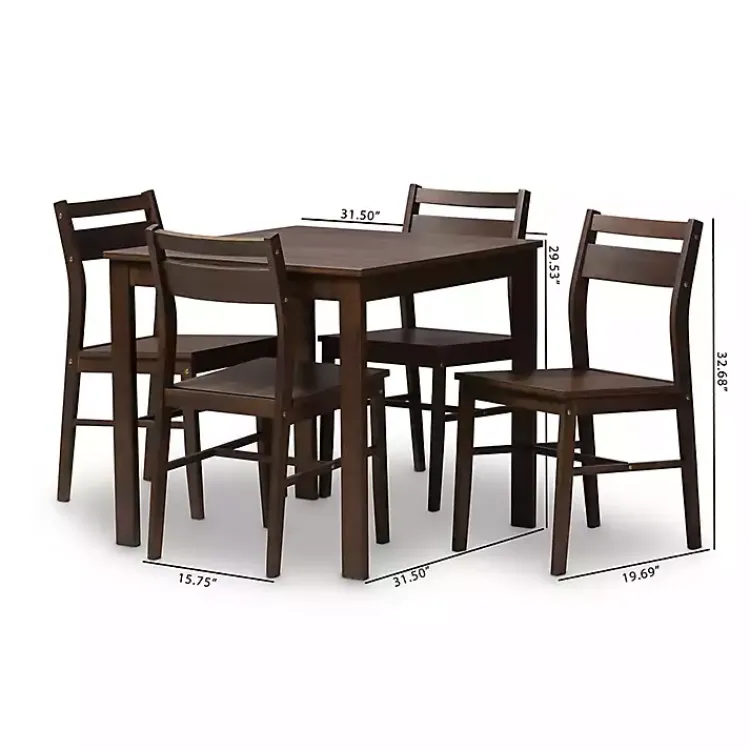 Kirklands Home Walnut Contemporary Wood 5-pc. Dining Set Outlet
