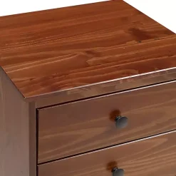 Kirklands Home Walnut 3-Drawer Wood Nightstand Brown Clearance