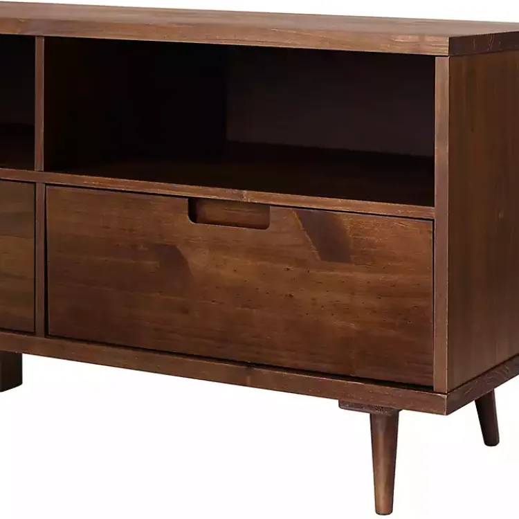 Kirklands Home Walnut 3-Drawer Wood TV Stand Brown