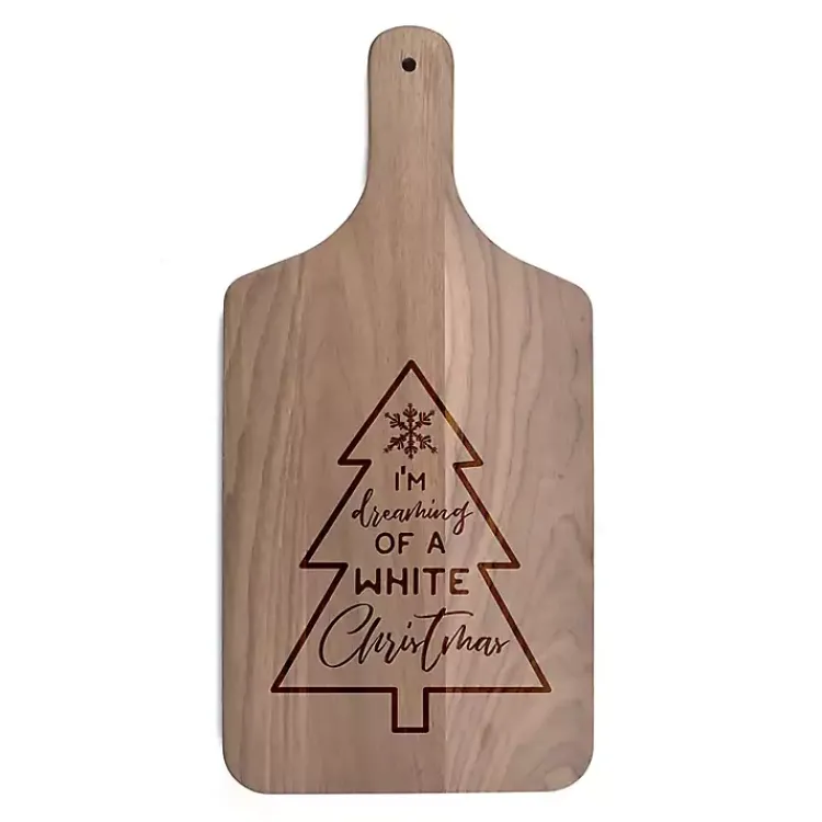 Christmas Dining & Entertaining>Kirklands Home Walnut Dreaming of a White Christmas Cutting Board Brown
