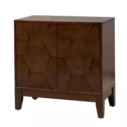 Kirklands Home Walnut Geometric Mabel 2-Door Cabinet Brown Online