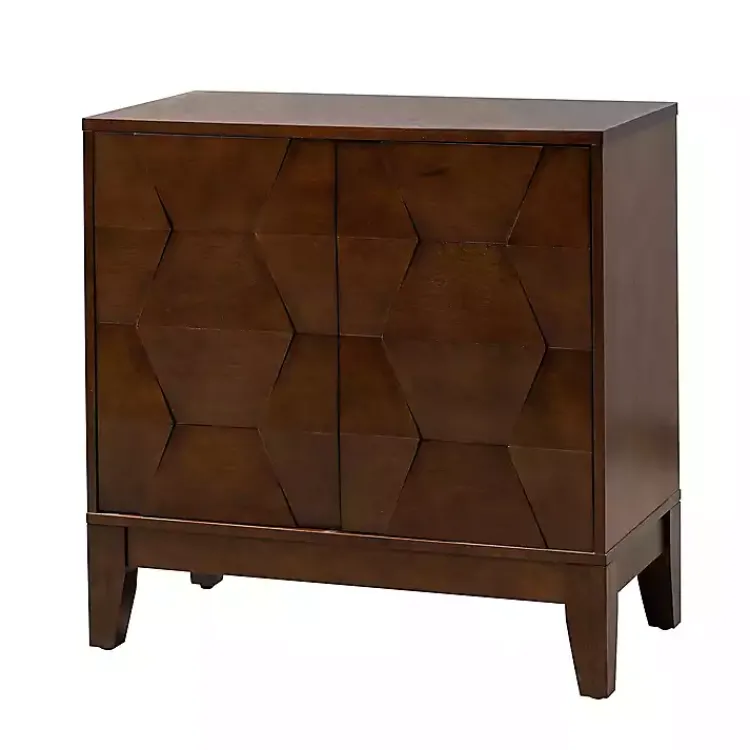 Kirklands Home Walnut Geometric Mabel 2-Door Cabinet Brown Online