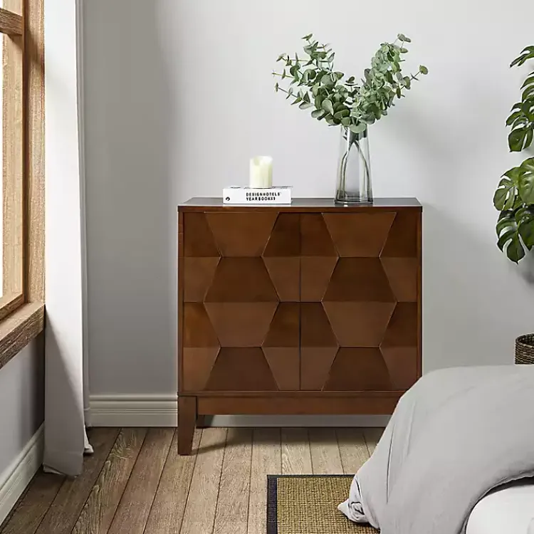 Kirklands Home Walnut Geometric Mabel 2-Door Cabinet Brown Online