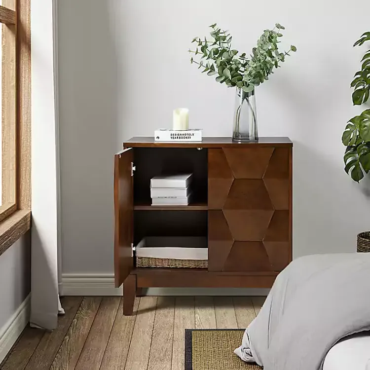 Kirklands Home Walnut Geometric Mabel 2-Door Cabinet Brown Online
