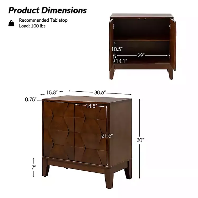 Kirklands Home Walnut Geometric Mabel 2-Door Cabinet Brown Online