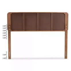 Kirklands Home Walnut Inset Paneling Platform Queen Bed Brown Outlet