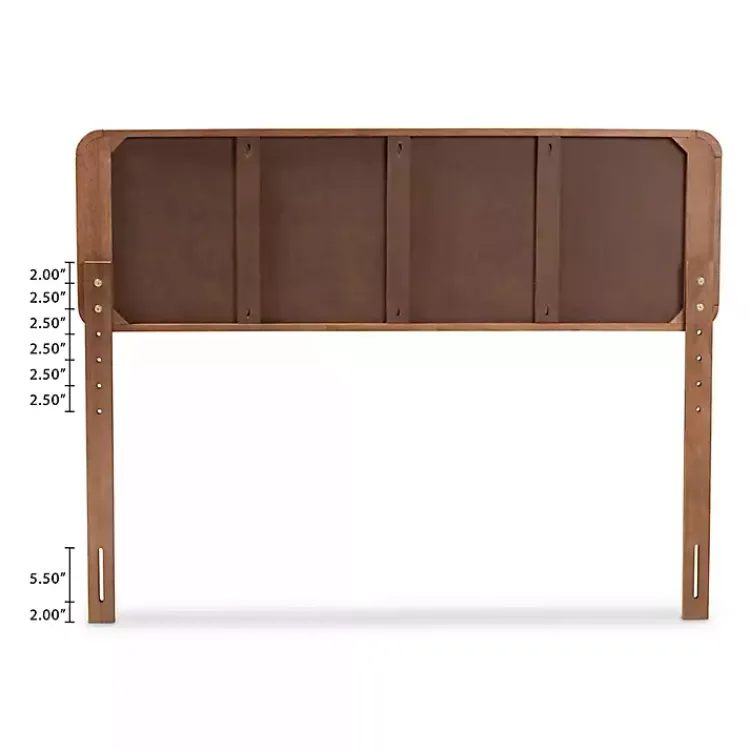 Kirklands Home Walnut Inset Paneling Platform Queen Bed Brown Outlet