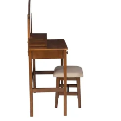 Kirklands Home Walnut Lorna Tilting Mirror 2-pc. Vanity Set Brown Clearance