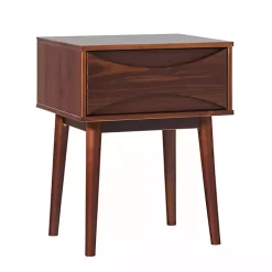Kirklands Home Walnut Mid-Century Modern Nightstand Brown Outlet
