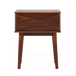 Kirklands Home Walnut Mid-Century Modern Nightstand Brown Outlet