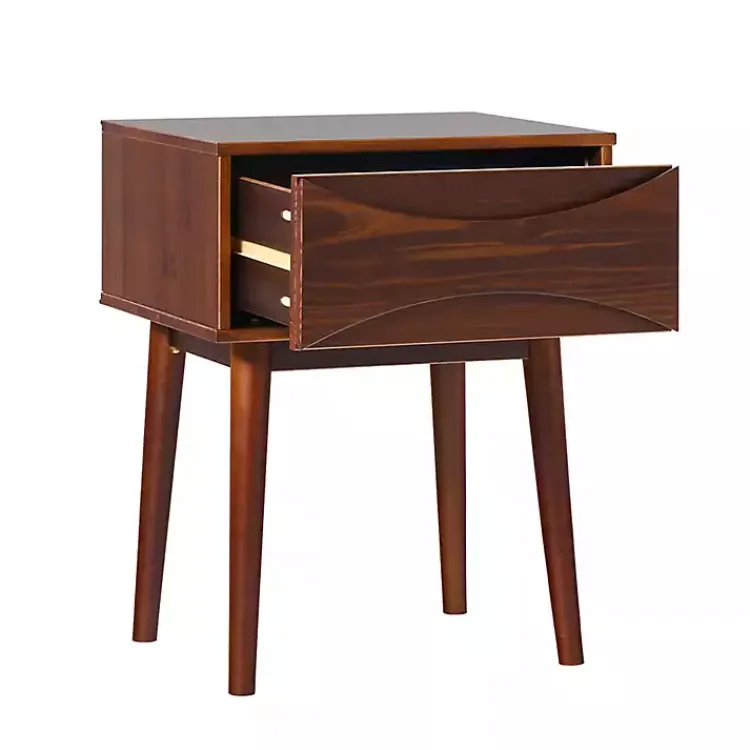 Kirklands Home Walnut Mid-Century Modern Nightstand Brown Outlet