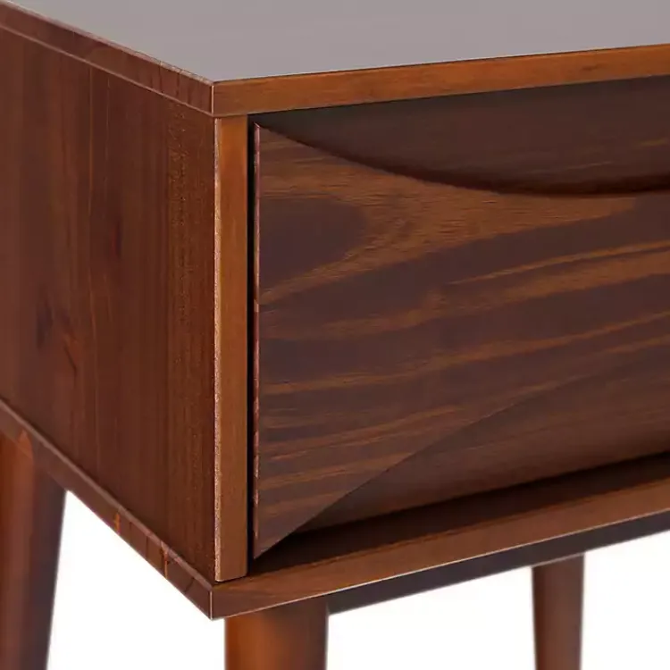 Kirklands Home Walnut Mid-Century Modern Nightstand Brown Outlet