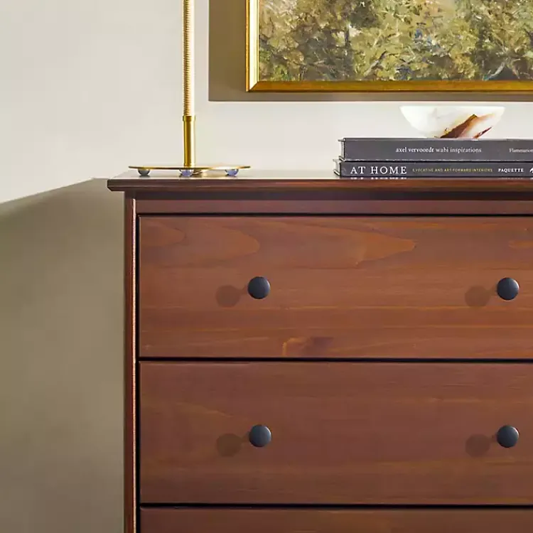 Kirklands Home Walnut Mid-Century Modern 4-Drawer Wood Dresser Brown Best