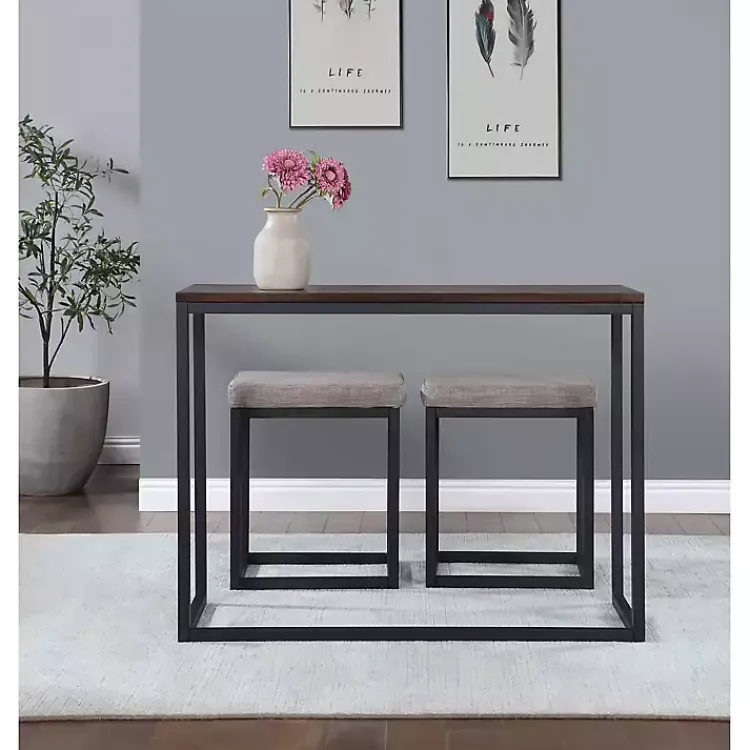 Kirklands Home Walnut Nesting Counter Table and Stools, Set of 3 Sale