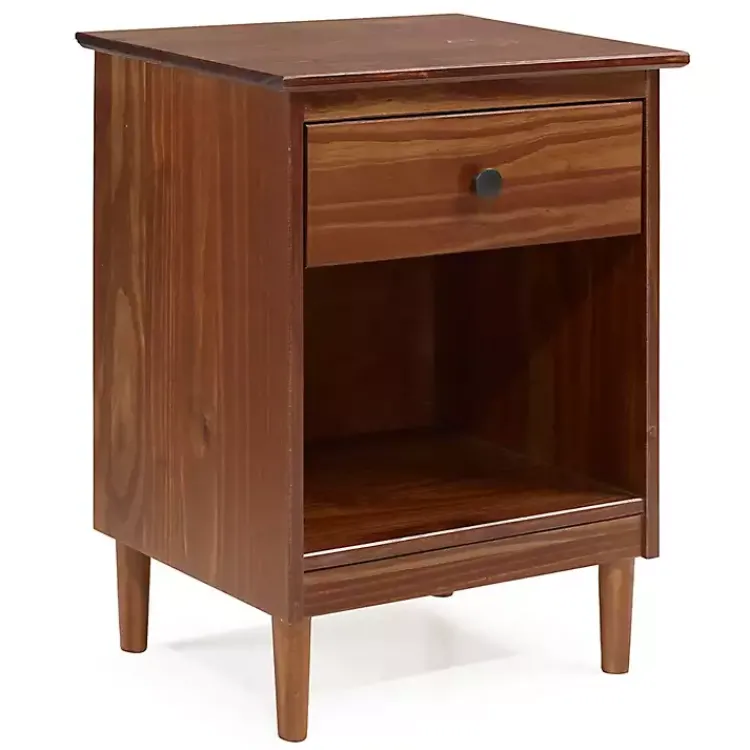 Kirklands Home Walnut One-Drawer Wood Nightstand Brown Online