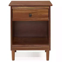 Kirklands Home Walnut One-Drawer Wood Nightstand Brown Online