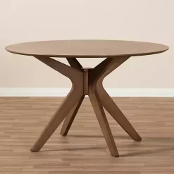 Kirklands Home Walnut Round Monte Dining Table Brown Outlet