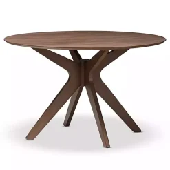Kirklands Home Walnut Round Monte Dining Table Brown Outlet