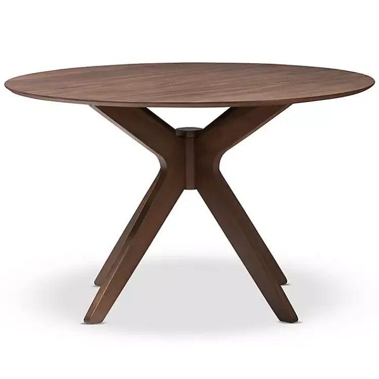 Kirklands Home Walnut Round Monte Dining Table Brown Outlet