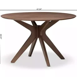 Kirklands Home Walnut Round Monte Dining Table Brown Outlet