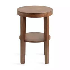 Kirklands Home Walnut Round Talen Accent Table Brown Sale