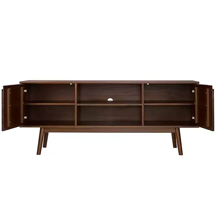 Kirklands Home Walnut Solid Wood TV Console Brown Discount