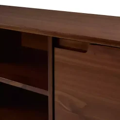 Kirklands Home Walnut Solid Wood TV Console Brown Discount