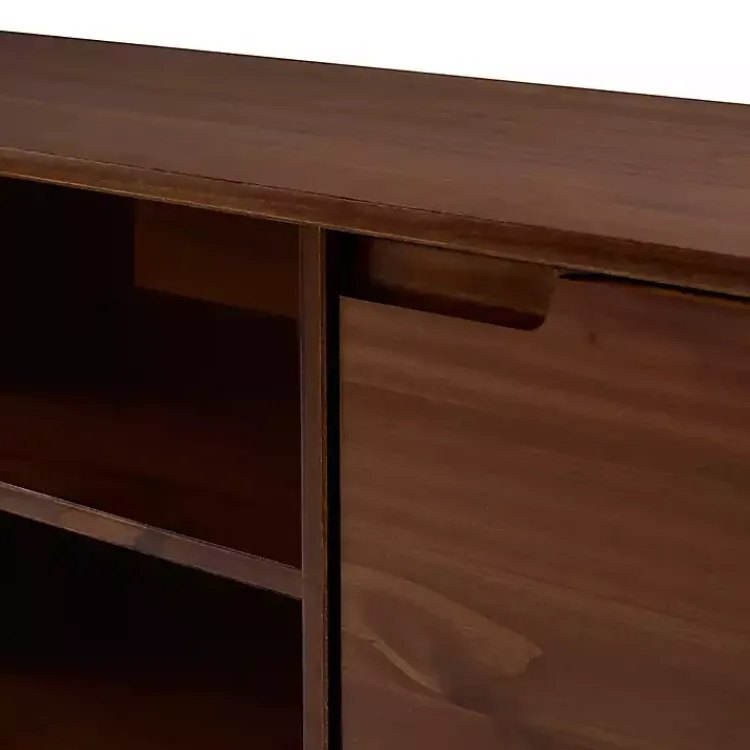 Kirklands Home Walnut Solid Wood TV Console Brown Discount