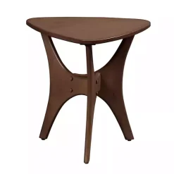 Kirklands Home Walnut Triangle Modern Accent Table Brown Hot