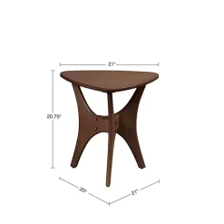 Kirklands Home Walnut Triangle Modern Accent Table Brown Hot