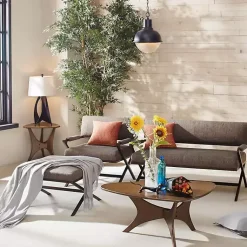 Kirklands Home Walnut Triangle Modern Coffee Table Brown Discount