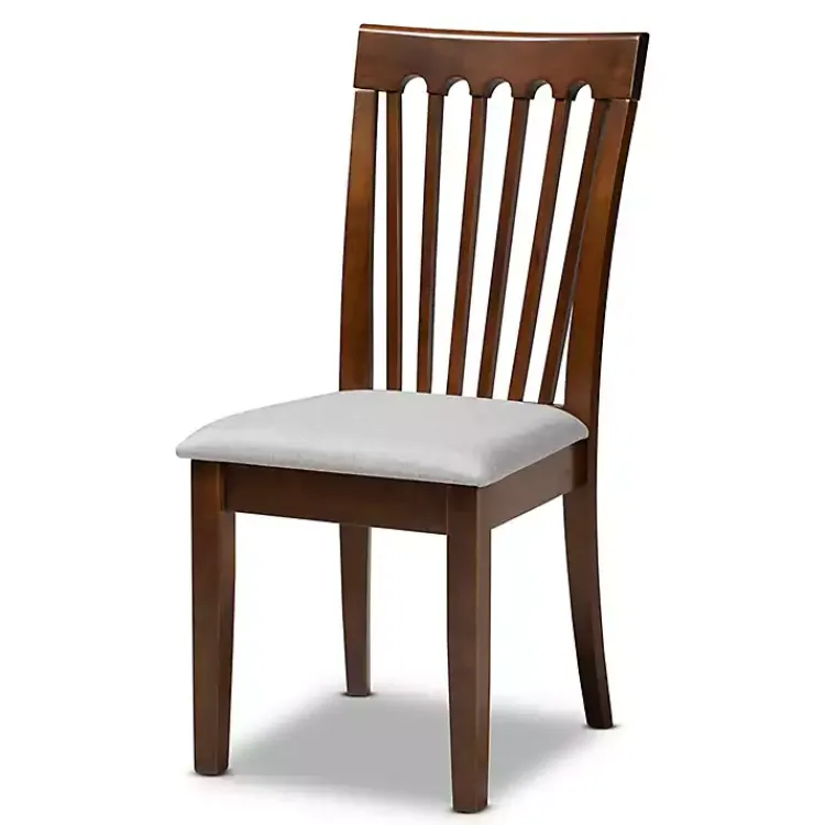 Kirklands Home Walnut Upholstered Minette 4-pc. Dining Chair Set Gray Hot